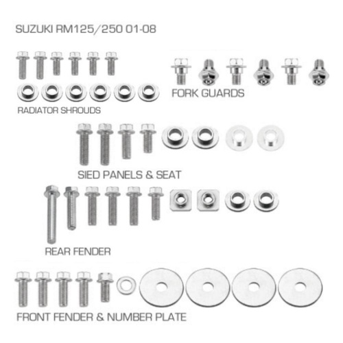 RHK Suzuki RM 125 2001-2008 Plastic Fastener Kits