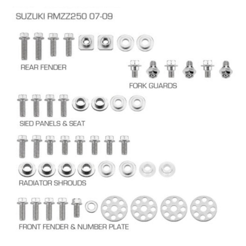 RHK Suzuki RM-Z 250 2007-2009 Plastic Fastener Kits