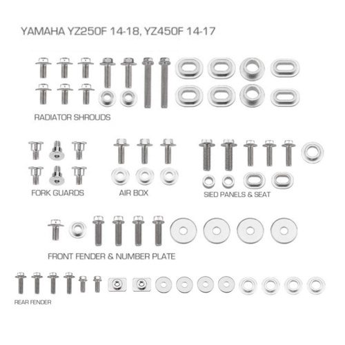RHK Yamaha YZ 450 F 2014-2017 Plastic Fastener Kits
