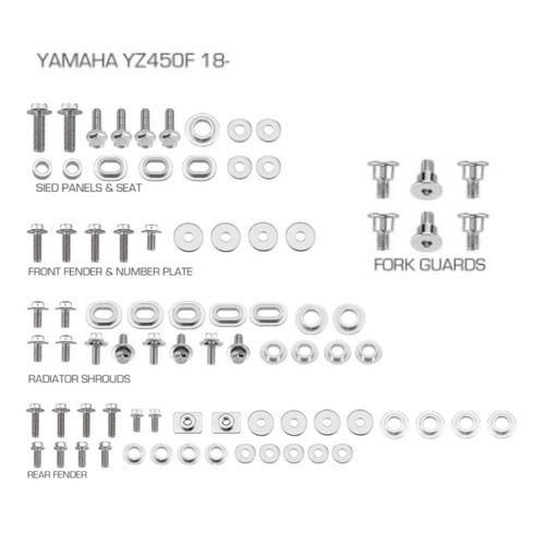 RHK Yamaha YZ 450 F 2018-2025 Plastic Fastener Kits