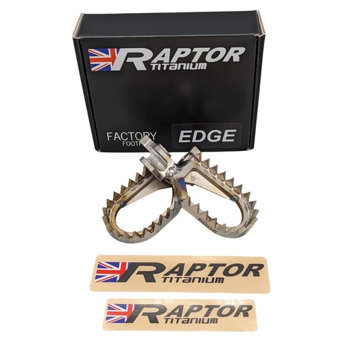 Raptor Titanium Kawasaki KX 100 1998-2021 Edge Footpegs (Standard)