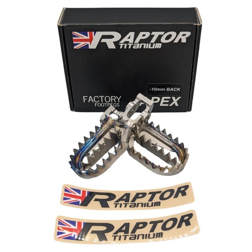 Raptor Titanium Stark Varg STARK VARG 2023-2025 Apex Footpegs (5 Up & 15 Back)