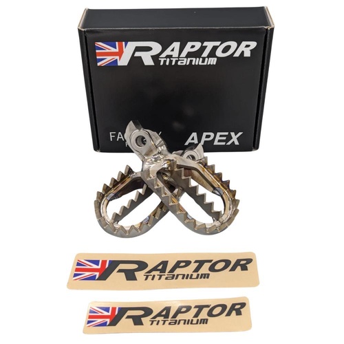 Raptor Titanium TM ALL MODELS 2022-2025 Apex Footpegs (5 Down & 5 Back)