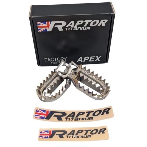 Raptor Titanium Husqvarna TC 50 2024-2025 Apex Footpegs (5 Down & 10 Back)