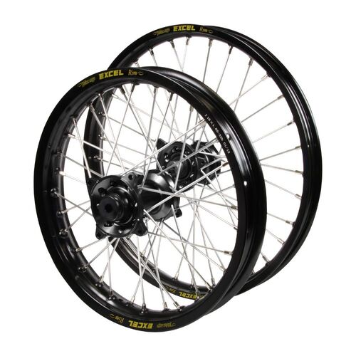 Suzuki SM Pro Black Hubs / Excel JNR Black Rims Wheel Set RM 80 1990-2001 (17*1.40 / 14*1.60 OE)