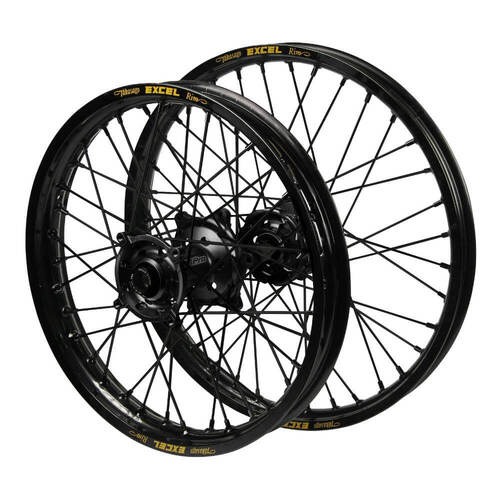 Gas Gas SM Pro Black Hubs / Excel Black Rims / Black Nipples / Black Spokes Dirt Track Wheel Set MC 125 2021-2025 (19*2.15 / 19*2.50)