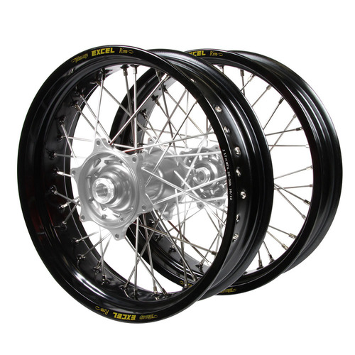 KTM SM Pro Silver Hubs / Excel Black Rims Dirt Track Wheel Set