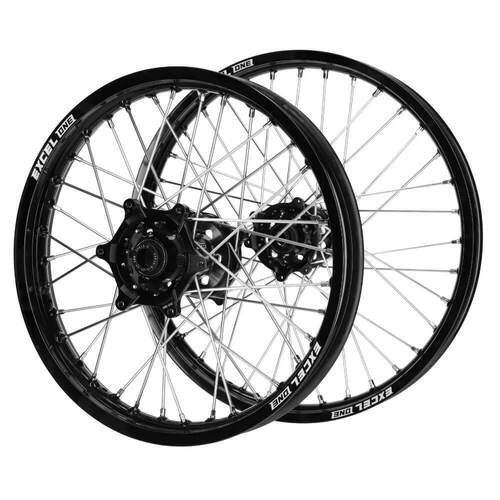 Fantic SM Pro Black Hubs / Excel ONE Black Rims Wheel Set XE 125 2021-2025 (21*1.6 / 18*2.15 OE)
