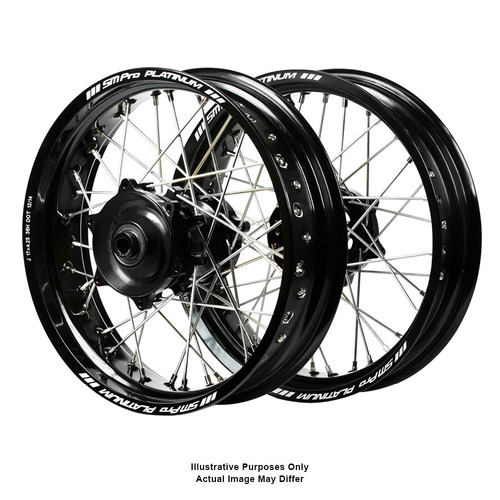 Suzuki DR650 Adventure SM Pro Black Hubs / SM Pro Platinum Black Rims Wheel Set