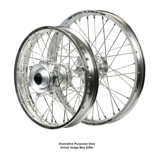 Suzuki DR650 Adventure SM Pro Silver Hubs / SM Pro Platinum Silver Rims Wheel Set