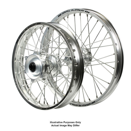 Suzuki DR650 Adventure SM Pro Silver Hubs / SM Pro Platinum Silver Rims Wheel Set DR 650 1996-2021 (17*3.50 / 17*4.25)