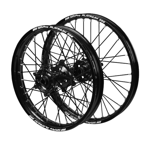 Gas Gas SM Pro Black Hubs / SM Pro Platinum Junior Black Rims / Black Spokes Wheel Set
