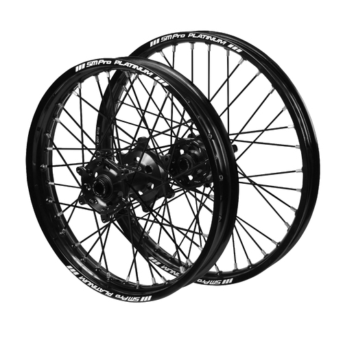 Gas Gas SM Pro Black Hubs / SM Pro Platinum Junior Black Rims / Black Spokes Wheel Set MC 85 2021-2024 (17*1.40 / 14*1.60 OE)
