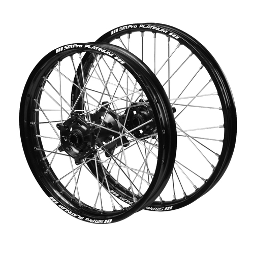 Gas Gas SM Pro Black Hubs / SM Pro Platinum Junior Black Rims Wheel Set MC 85 2021-2024 (17*1.40 / 14*1.60 OE)