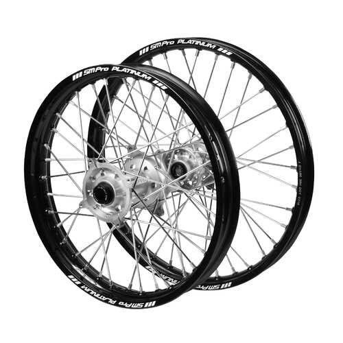 Gas Gas SM Pro Silver Hubs / SM Pro Platinum Junior Black Rims Wheel Set