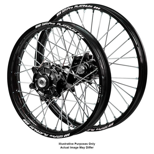 Honda Adventure SM Pro Black Hubs / SM Pro Platinum Black Rims Wheel Set
