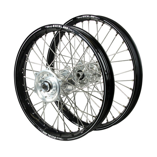 Sherco Talon Silver Hubs / A60 Black Rims Wheel Set