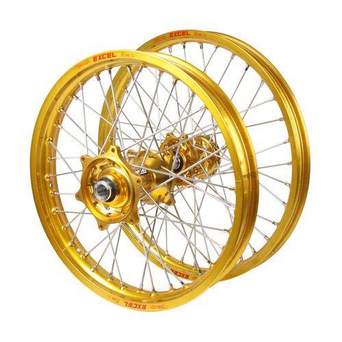 Honda Talon Gold Hubs / Excel Gold Rims Wheel Set CR 125 R 1995-1999 (21*1.6 / 19*2.15)