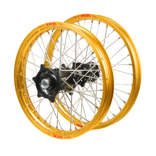Suzuki Talon Black Hubs / Excel Gold Rims Wheel Set