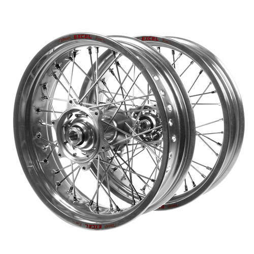 Suzuki Talon Silver Hubs / Excel Silver Rims Supermotard Wheel Set