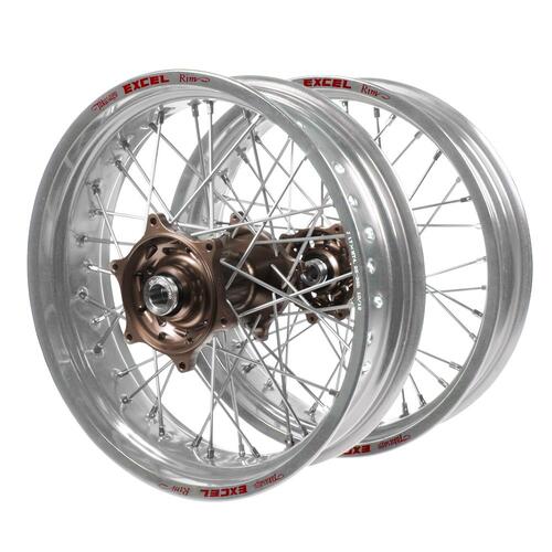 Suzuki Talon Magnesium Hubs / Excel Silver Rims Supermotard Wheel Set