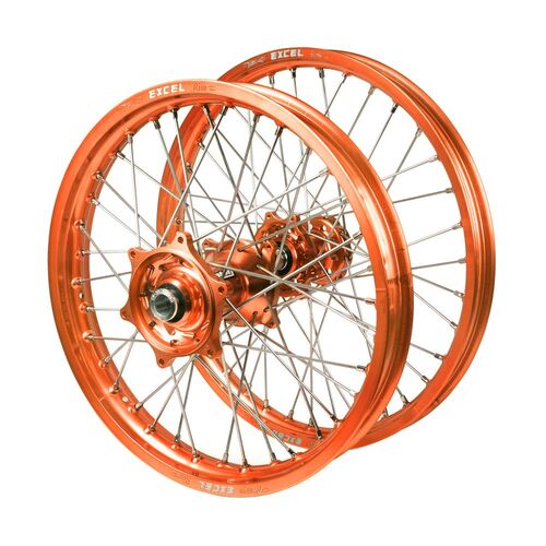 KTM Talon Orange Hubs / Excel Junior Orange Rims Wheel Set 85 SX 2012-2020 (17*1.40 / 14*1.60 OE)