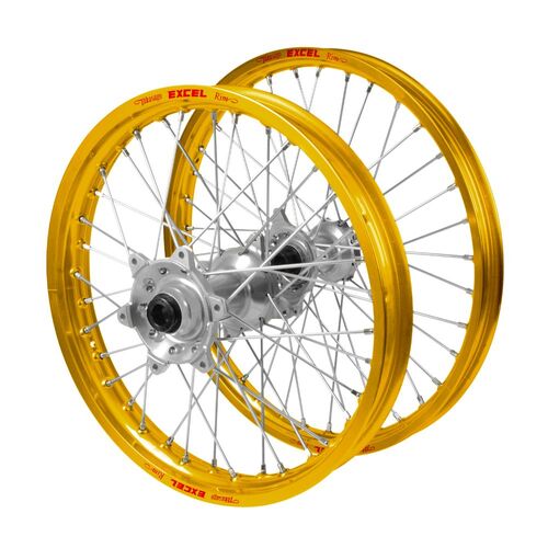 Gas Gas Talon Silver Hubs / Excel Junior Gold Rims Wheel Set MC 65 2021-2024 (14*1.60 / 12*1.60 OE)