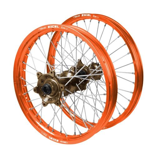 KTM Talon Magnesium Hubs / Excel Orange Rims Wheel Set 125 EXC 2024 (21*1.6 / 18*2.15 OE)