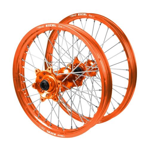 KTM Talon Orange Hubs / Excel Orange Rims Wheel Set 125 EXC 2024 (21*1.6 / 18*2.15 OE)