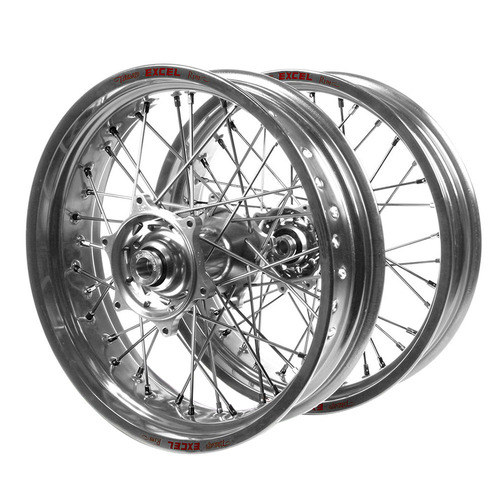 Gas Gas Talon Silver Hubs / Excel Silver Rims Supermotard Wheel Set EC 250 2021-2023 (17*3.50 / 17*4.25)