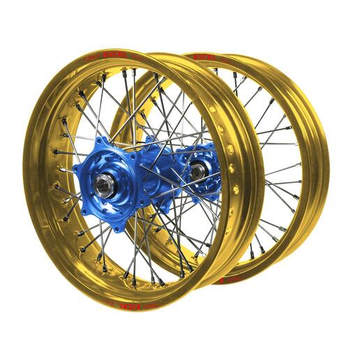 KTM Talon Blue Hubs / Excel Gold Rims Supermotard Wheel Set