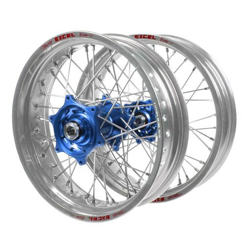 KTM Talon Blue Hubs / Excel Silver Rims Supermotard Wheel Set