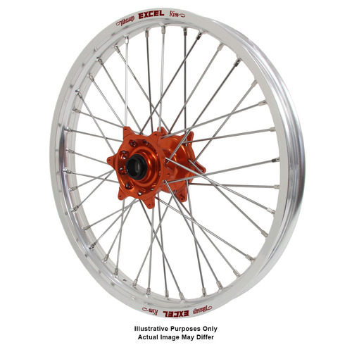 KTM 790-1090-1190-1290 Adventure Silver Excel Rims / Orange Talon Hubs Front Wheel