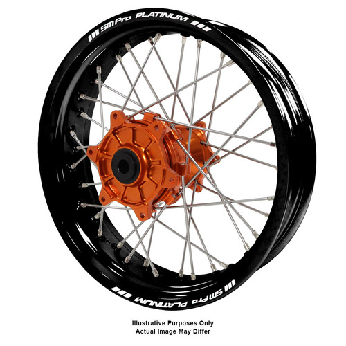 KTM 790-1090-1190-1290 Adventure Talon Orange Hubs / SM Pro Platinum Black Rims Rear Wheel