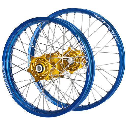 Fantic Talon Gold Hubs / Talon Blue Rims Wheel Set XE 125 2021-2023 (21*1.6 / 18*2.15 OE)