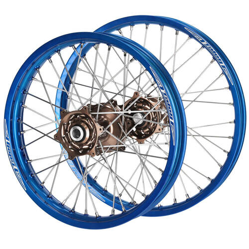 Fantic Talon Magnesium Hubs / Talon Blue Rims Wheel Set XE 125 2021-2023 (21*1.6 / 18*2.15 OE)
