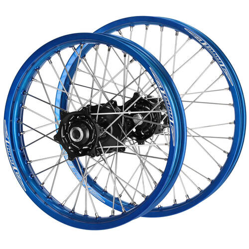 Gas Gas EC 250 2021-2023 (21*1.60 / 19*2.15) Talon Black Hubs / Talon Blue Rims Wheel Set