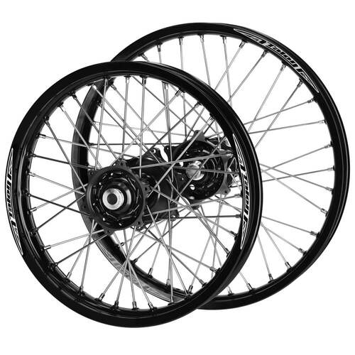Gas Gas EC 250 2021-2023 (21*1.60 / 19*2.15) Talon Black Hubs / Talon Black Rims Wheel Set